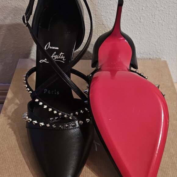 CHRISTIAN LOUBOUTIN Tatooshka 100 Spiked Leather Pumps Shoes - Picture 10 of 12